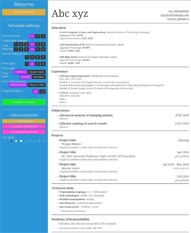 Resume Builder
